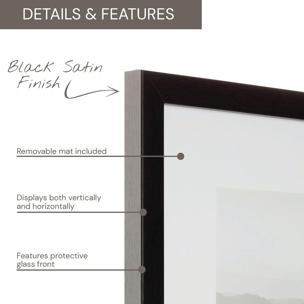 Gallery Perfect 9 Pc Black Photo Frame Gallery Kit Decorative Art Prints Set NEW - Picture 10 of 16